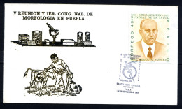 MEXIQUE MEXICO 1983, Sur Yvert 806 De 1974, Cachet Congrès Mondial Morphologie, 1 Enveloppe Avec Veau, Chien Enfant - WHO