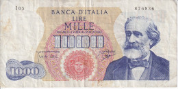 BILLETE DE ITALIA DE 1000 LIRAS DEL AÑO 1962 DE VERDI  (BANKNOTE) - 1000 Liras