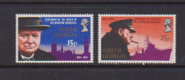 SOUTH GEORGIA    1974    Birth  Centenary  Of  Churchill    Set  Of  2    MH - Zuid-Georgia