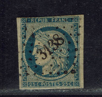 Fr. 1850. N° 25 F Oblitéré PC St Julien-Molin-Molette Indice 12. - 1849-1850 Cérès