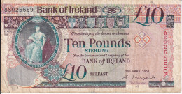 BILLETE DE IRLANDA DE 10 POUNDS DEL AÑO 2008 (BANKNOTE) - Irlande