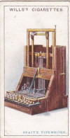 27 Pratts Typewriter  - Famous Inventions 1915 -  Wills Cigarette Card -   - Antique - 3x7cms - Wills