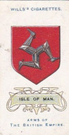 46 Isle Of Man  - Arms British Empire 1910 -  Wills Cigarette Card -   - Antique - 3x7cms - Wills