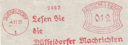 Deutsche Reichpost Nice Cut Meter Freistempel  Sesen Sie Die Dusseldorfer Nachrichten, Dusseldorf 4-11-1933 - Macchine Per Obliterare