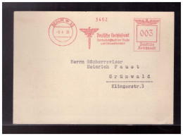 Dt- Reich (023588) Freistempel Deutsche Arbeitsfront, RS Aufforderung Zur Wahl Am 10.4.1938, Gelaufen Berlin 9.4.1938 - Franking Machines (EMA)