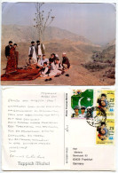 Pakistan 2000 Postcard Khyber Pass - Rug Dealers; Peshawar Postmark; 7r. Armed Forces & 2r. Children Stamps - Pakistán