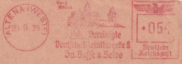 Deutsche Reichpost Nice Cut Meter Freistempel Vereinigte Deutsche Metalwerke Altena Weste 20-9-1939 - Macchine Per Obliterare