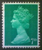 Great Britain, Scott #MH10, Used(o), 1968, Machin: Queen Elizabeth II, 7d, Bright Green - Machins