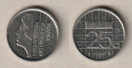 00266) Niederlande, 25 Cent 1989 - 1980-2001 : Beatrix