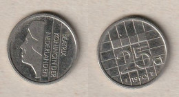 00265) Niederlande, 25 Cent 1990 - 1980-2001 : Beatrix