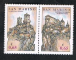 SAN MARINO - UN 2151.2152 - 2007 ROCCHE DI LIBERTA' (COMPLET SET OF 2 STAMPS SE-TENANT, BY BF)  - MINT ** - Nuevos