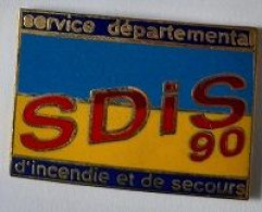 Pin's  Département, S D I S  90, Service  Départemental  D' Incendie  Et  De  Secours - Pompiers