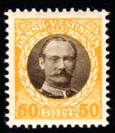 Danish West Indies 1907-08 50b Brown And Yellow Fine Lightly Mounted Mint. - Denmark (West Indies)