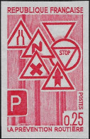 France 1968 Y&T 1548. Essai De Couleurs Rouge. Sécurité Ou Prévention Routière. Panneaux - Unfälle Und Verkehrssicherheit