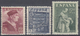 ESPAÑA 1946 Nº 1002/1004 NUEVO, SIN FIJASELLOS - Unused Stamps