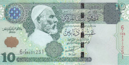 LIBYA 10 DINARS 2004 P-70a SIG/ 9 MUNEISI UNC - Libya