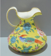 -JOLI ANCIEN VASE PORCELAINE FRANCE à Décor Style ASIATIQUE Sur Fond Jaune   E - Vasen