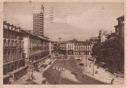 TORINO - PIAZZA CASTELLO E TORRE LITTORIA - TRAM TRAMWAY FILOBUS - V1937 - Places & Squares