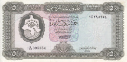 LIBYA 5 DINAR 1972 P-36b SIG/SHERLALA AU/UNC - Libia