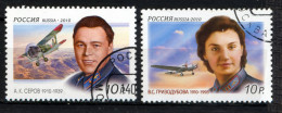 RUSSIE RUSSIA 2010, Yv. 7164/5, Pionniers Aviation, 2 Valeurs, Oblitérés / Used - Oblitérés