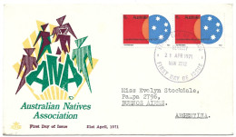 First Day Cover - Australia To Argentina, Australian Natives Association, 1971, N°292 - FDC