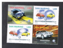 SAN MARINO - UN 1997.2000 - 2004 INDUSTRIE AUTOMOBILISTICHE: VOLKSWAGEN (COMPLET SET OF 4 STAMPS SE-TENANT) - MINT** - Neufs