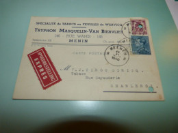 BC16-40 Cpa  Wervik Tabacs En Feuilles Tryphon Masquelin Van Biervliet 1940 Wervicq - Wervik