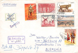 SPAIN - REGISTERED MAIL SANTANDER - DUISBURG/DE / 4599 - Lettres & Documents