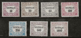 Hongrie 1921 N° Y&T : SE 1 à 8 * - Dienstzegels