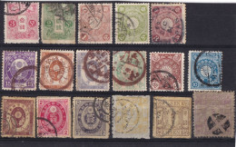 JAPON - Lot 17 Timbres 1868/99 - Oblitérés