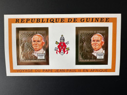 Guinée Guinea 1992 Mi. 1390 B IMPERF ND Klb Sheetlet Or Gold Pape Jean-Paul II Papst Johannes Paul Pope John Paul - Papi