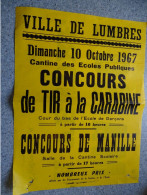 LUMBRES 1967 Concours Tir Carabine Et Manille ; Ref 1459 ; A35 - Manifesti