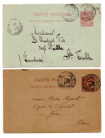 MONACO -- MONTE CARLO -- ENTIERS POSTAUX -- 2 Cartes Postale -- 10 C. Prince Albert 1er N° 6 Et 7 - Postal Stationery