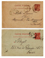 MONACO -- MONTE CARLO -- ENTIERS POSTAUX -- 2 Cartes Postale -- 10 C. Prince Albert 1er N° 6 Et 7 - Postwaardestukken
