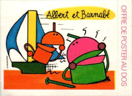 Image Publicitaire La Vache Qui Rit Fromage Autocollant Série Casimir Année 1977 Albert & Barnabé L'Île Aux Enfants TB.E - Aufkleber