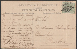 Postcard, D. Carlos 10 Rs. - 1909. Lisboa To Cintra - Briefe U. Dokumente