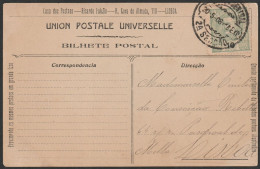 Postcard, D. Carlos 10 Rs. - 1908. Lisboa To Lisboa - Cartas & Documentos