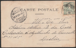 Postcard, D. Carlos 10 Rs. - 1905. Lisboa To Lisboa - Cartas & Documentos