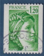 Sabine De Gandon  2103a Oblitéré 1 Valeur  Roulette 1f20 Vert Verso 360 - 1977-1981 Sabine De Gandon