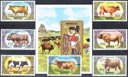 MONGOLIA 1985, FAUNA, CATTLE BREEDING, COMPLETE MNH SERIES With GOOD QUALITY, *** - Mongolie