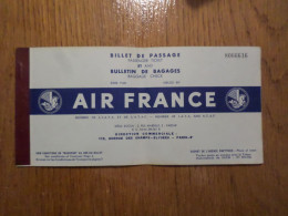 Billet D'avion AIR FRANCE Départ Marseille Pour Casablanca, 1954 - World