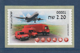 ISRAËL, **, Yv D94, Mi ATM 105, Véhicules De La Poste, - Vignettes D'affranchissement (Frama)