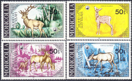 MONGOLIA 1985, FAUNA, RED DEER And ROES, COMPLETE MNH SERIES With GOOD QUALITY, *** - Mongolie
