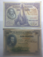 Lot 10 Billets Espagne - 1925 à 1954 - 3 X 5 Pts - 1 X 2 Pts -1 X 25 Pts - 2 X 50 Pts - 3 X 100 Pts - Collections & Lots