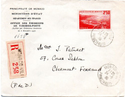 MONACO -- MONTE CARLO -- Enveloppe O.E.T.P. -- Timbre 2 F. 50 Rouge, Seul Sur Enveloppe - Usati