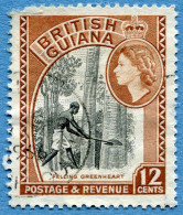BRITISH GUIANA - 12 Cents 1954 - Michel #206 * Rif. A-05 - British Guiana (...-1966)