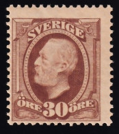 Suecia, 1891-1913 Y&T. 47, 30 C. Marrón, MH. - Nuovi