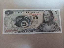 Billete De México 5 Pesos Del Año 1969, UNC - Mexiko