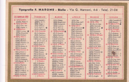 Calendarietto - Tipografia F.marone - Biella - Anno 1943 - Petit Format : 1941-60