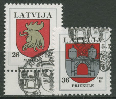 Lettland 1996 Freimarken Wappen 438/39 Gestempelt - Lettonie